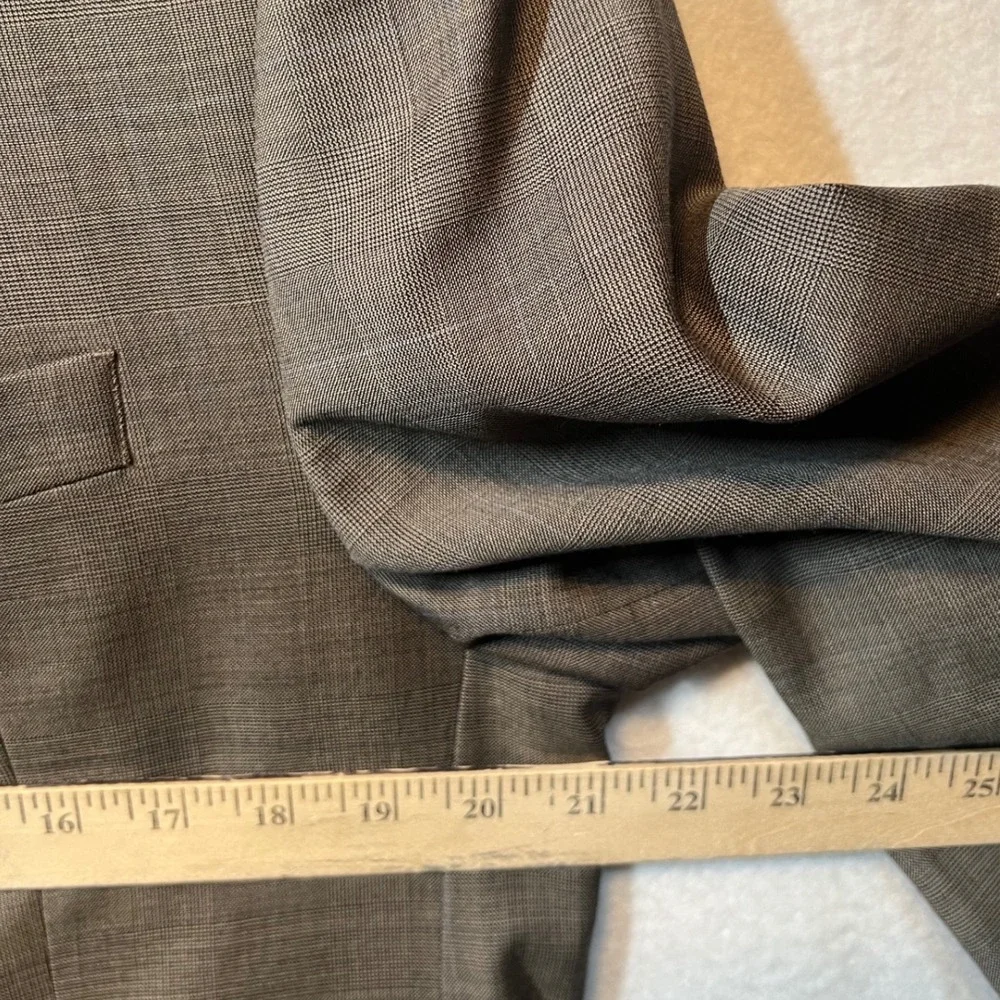 Ralph Lauren Mens 40R Brown Gray Plaid Wool Two Button Blazer‎ Sport Coat